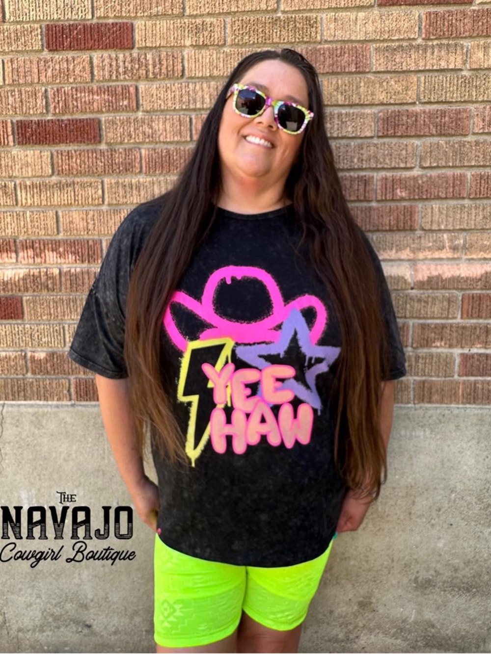 NWT Electric Gringa Yee Haw Oversized Mineral Wash Tee